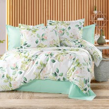 Alena Home %100 Pamuklu Yeşil Çiçek Desenli Tek Kişilik Nevresim Takımı