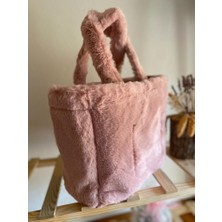 Defne Accesories Kadın Peluş El ve Omuz Çantası