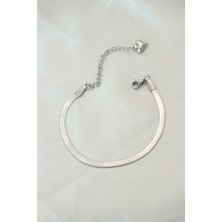 Callerrons Accessories  316L Çelik Gümüş Renk Italyan Zincirli Bileklik