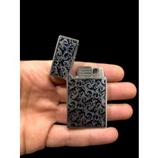 Silvio Monetti Gümüş Siyah Işlemeli Gazlı Pürmüzlü Çakmak 109479