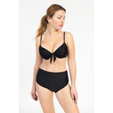 Pemilo Kadın 718 Yüksel Bel Kaplı Bikini Takımı Siyah