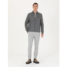 Pierre Cardin Erkek Gri Slim Fit Çizgili Kanvas Pantolon 50278471-VR024