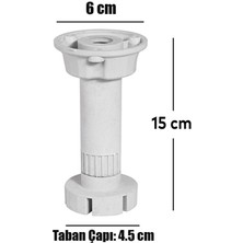 Badem10 Ayarlanabilir Dolap Mobilya Mutfak Tezgah Yükseltme Yükseltici Ayağı Ayarlı 15 Cm Gri Ayakları