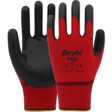 Beybi Pn3 Polyester Örme Nitril Eldiven 12 Çift