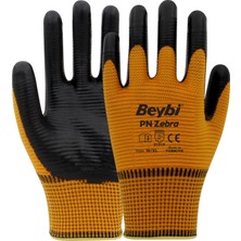 Beybi Pn Zebra Polyester Örme Nitril Eldiven 12 Çift