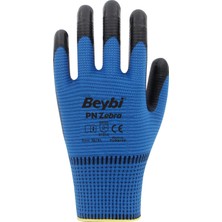 Beybi Pn Zebra Polyester Örme Nitril Eldiven 12 Çift