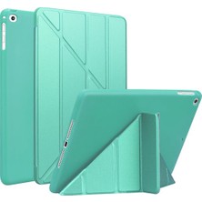 FUJİMAX Apple iPad Mini 4 Kılıf Yatay ve Dikey Standlı Uyku Modlu Arka Soft Yumuşak Silikon Trifold Tablet Kılıfı (Model A1538,A1550)