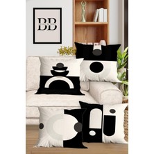 Belle Benoit Çift Tarafı 3D Dijital Baskılı 4'lü Yastık Kılıfı Kırlent Kılıfı ve Amerikan Servis Runner Set