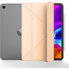 Apple ipad 9.7 2018 6.nesil Kılıf Yatay ve Dikey Standlı Uyku Modlu Arka Sert Pc Trifold Tablet Kılıfı (Model A1893,A1954)