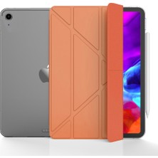 Apple ipad 9.7 2017 5.nesil Kılıf Yatay ve Dikey Standlı Uyku Modlu Arka Sert Pc Trifold Tablet Kılıfı (Model A1822,A1823)