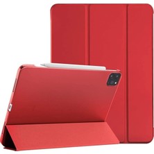 FUJİMAX Apple iPad Pro 12.9 4.nesil 2020 Kılıf Yatay ve Dikey Standlı Uyku Modlu Arka Sert Pc Trifold Tablet Kılıfı (Model A2229,A2069,A2232)