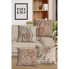 Belle Benoit Çift Tarafı 3D Dijital Baskılı 4'lü Yastık Kılıfı Kırlent Kılıfı ve Amerikan Servis Runner Set