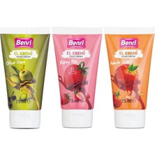 Benri Olive Care - Berry Pie - Peach Scent El Kremi 3'lü Set 75 ml