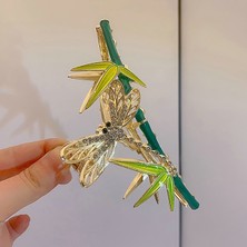 Gülpeşe Kristal Taşlı Kelebek Büyük Boy Gold Metal Mandal Toka Bambu Saç Pençesi GLPŞ-334859