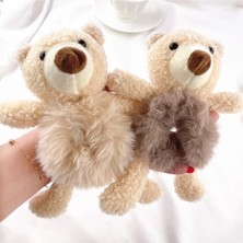 Gülpeşe 1 Adet Peluş Ayıcık Toka Tüylü Simit Toka Kadınlar İçin Eğlenceli ve Şık Aksesuar