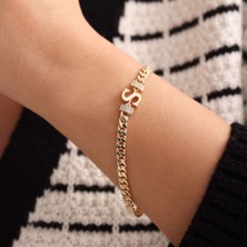 Sembol Gold Altın Harf Bileklik Gurmet Chain (Tüm Harfler Mevcut)