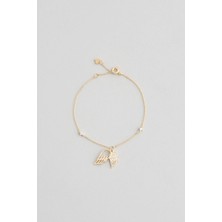 So CHIC Melek Kanadı 18 Ayar Sarı Altın Kaplama Gümüş Minimal Bileklik