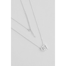 So CHIC İkonik 18 Ayar Beyaz Altın Kaplama 44 Cm Gümüş Minimal Kolye
