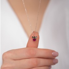Hom Silver Jewelry 925 Ayar Gümüş Doğal Taş Işlemeli Minimal Figürlü Kadın Kolye HSJ0010
