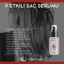 GlowGenix 9 Etkili Saç Serumu | Besleyici, Onarıcı, Yumuşatıcı, Elektriklenme Karşıtı | 100 Ml