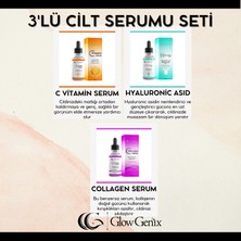 Glow Genix 3'lü Cilt Serumu Seti C Vitamini Serum 30 ml + Hyaluronic Asid Serum 30 ml + Collagen Serum 30 ml