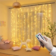 Home Dekor Hediye 8 Modlu (2 mt x 2 mt ) Perde LED 10 Sarkıtlı USB Li 2 Metre Kumandalı Peri LED