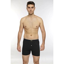 Kolcu Önü Düğmeli Erkek Havlu Bel Boxer K13230 - Siyah