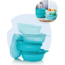 Tupperware 4'lü Buzdolabı Saklama Kabı Turkuaz 300 ml Sızdırmaz Tasarım ile Pratik Kullanım