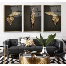Miyrem Gold Yapraklar Triple Miyrem-Cam Tablo