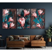 Miyrem Çiçekler Triple Miyrem-Cam Tablo