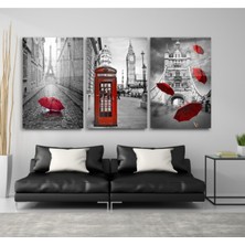 Miyrem Kırmızı Triple Miyrem-Cam Tablo