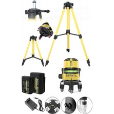 Staxx Power 2 Çizgili Yatay ve Dikey Yeşil Lazer Ölçüm Hizalama 30M Mesafe X2AD  Bataryalı  Seviye Ölçme +Tripod