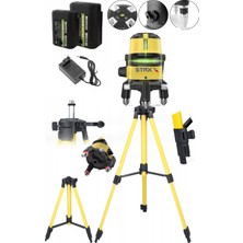 Staxx Power 2 Çizgili Yatay ve Dikey Yeşil Lazer Ölçüm Hizalama 30M Mesafe X2AD  Bataryalı  Seviye Ölçme +Tripod