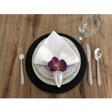 Trend Yuvam Ev Tekstil Ürünleri Mürdüm Orkide Peçete Halkası (6 Adet)