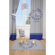 Talia Home Denizci Desenli Çocuk Odası Fon Perdesi 2 Kanat TLA-175