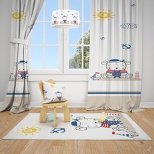 Talia Home Sevimli Çocuk Desenli Çocuk ve Bebek Odası Fon Perdesi 2 Kanat TLA-259