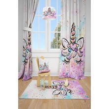 Talia Home Unicorn Desenli Çocuk Odası Fon Perdesi