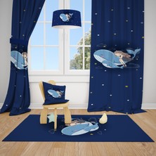 Talia Home Balıklı Kız Desenli Çocuk ve Bebek Odası Fon Perdesi 2 Kanat TLA-283