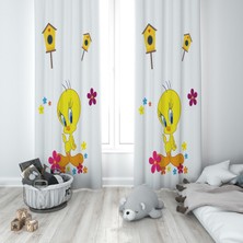 Talia Home Tweety Desenli Çocuk ve Bebek Odası Fon Perdesi 2 Kanat TLA-293