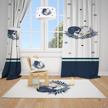 Talia Home Unicorn ve Prenses Desenli Çocuk ve Bebek Odası Fon Perdesi 2 Kanat TLA-214