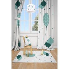 Talia Home Balon  Bulut Desenli Çocuk Odası Fon Perdesi 2 Kanat TLA-200