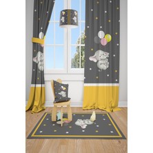 Talia Home Balonlu Fil Desenli Çocuk Odası Fon Perdesi 2 Kanat TLA-187