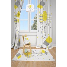 Talia Home Balon Desenli Çocuk Odası Fon Perdesi 2 Kanat TLA-199