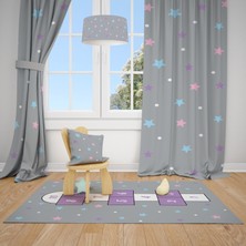 Talia Home Renkli Yıldızlar Desenli Çocuk ve Bebek Odası Fon Perdesi 2 Kanat TLA-244