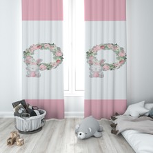 Talia Home Ayıcıklı Çiçekli Desenli Çocuk ve Bebek Odası Fon Perdesi 2 Kanat TLA-296