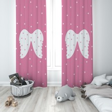 Talia Home Melek Kanatlı Çocuk ve Bebek Odası Fon Perdesi 2 Kanat TLA-261