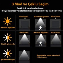 Deco Elit Solar LED Bahçe Sokak Lambası Hareket Sensörlü Kumandalı 3 Modlu Güneş Enerjili
