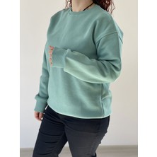 Vera Moda Tarz Bayan Sweatshirt Mint Yeşili - 3 İplik Şardonlu Uzun Kollu T-Shirt