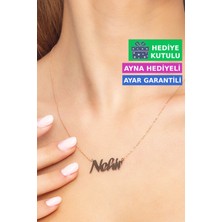 Jewelmim Nehir Gümüş İsimli Kolye 18 Ayar Rose Altın Kaplama Kişiye Özel İsim Yazılı 925 Ayar Kadın Gümüş İsimli Kolye Bayan İsimli Kolye Kişiye Özel İsim Kolye İsim Kolyesi