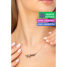 Jewelmim Yağmur Gümüş İsimli Kolye 18 Ayar Rose Altın Kaplama Kişiye Özel İsim Yazılı 925 Ayar Kadın Gümüş İsimli Kolye Bayan İsimli Kolye Kişiye Özel İsim Kolye İsim Kolyesi